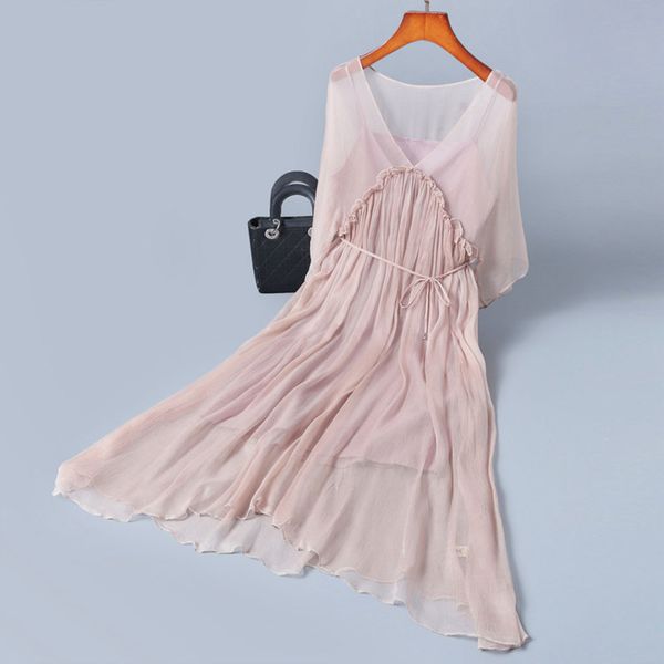 casual dresses lace up summer silk shun yu dress bottomed suspender skirt perspective medium length large swing suit for women appn, Black;gray
casual dresses lace up summer silk shun yu dress bottomed suspender skirt perspective medium length large swing suit for women appn, Black;gray