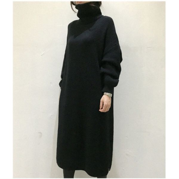 women autumn winter thicken turtleneck long sweater dress ladies oversized long sleeve split knitted pullover dresses casual 201110, Black;gray
women autumn winter thicken turtleneck long sweater dress ladies oversized long sleeve split knitted pullover dresses casual 201110, Black;gray