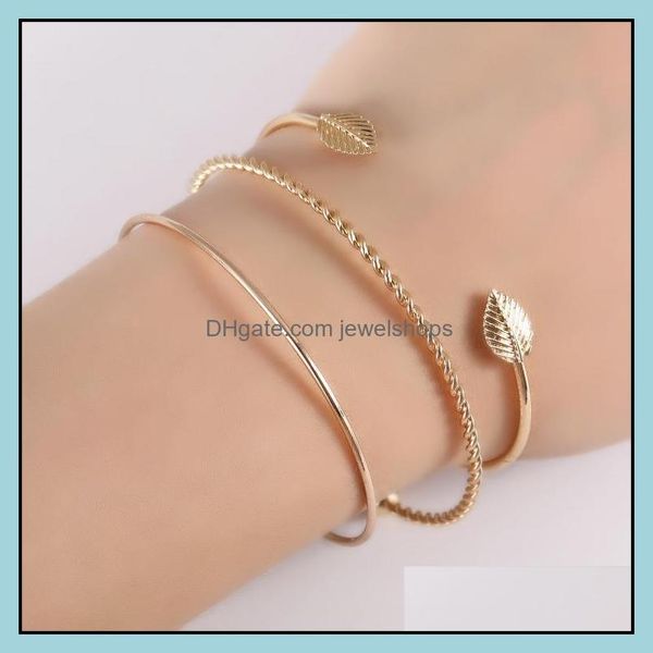 3pcs/set bangle fashion simple personality leaf three-piece open bracelet whoelsale drop delivery 2021 bracelets jewelry z9cq6, Black
3pcs/set bangle fashion simple personality leaf three-piece open bracelet whoelsale drop delivery 2021 bracelets jewelry z9cq6, Black