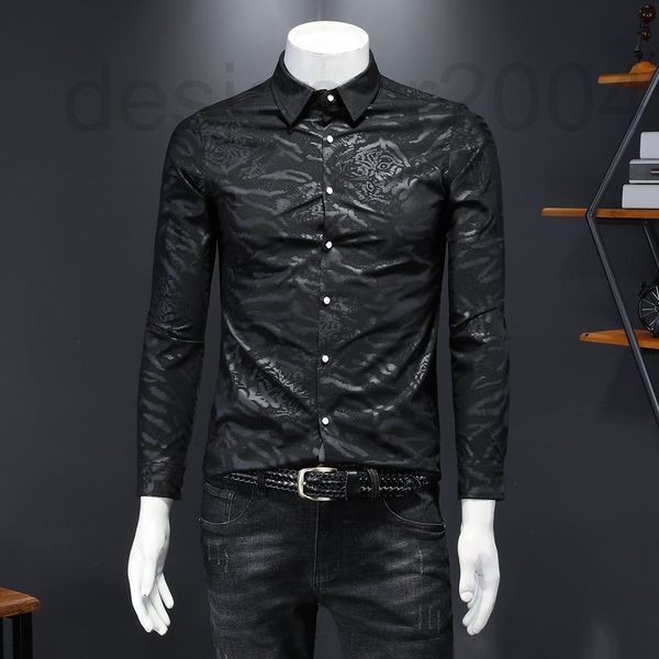 men's casual shirts designer 2022 autumn new high-end light luxury youth fashion, White;black
men's casual shirts designer 2022 autumn new high-end light luxury youth fashion, White;black