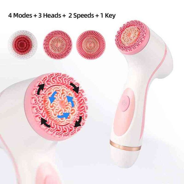 3-in-1 electric facial cleansing brush face deep cleaning silicone brush rotating vibration massager skin blackhead pore cleaner 220514
3-in-1 electric facial cleansing brush face deep cleaning silicone brush rotating vibration massager skin blackhead pore cleaner 220514