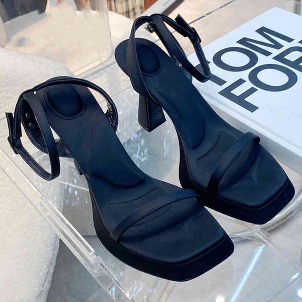 sandals spring and summer style square head open toe high heels letter platform thick heel one-sided buckle silk sandals, Black
sandals spring and summer style square head open toe high heels letter platform thick heel one-sided buckle silk sandals, Black