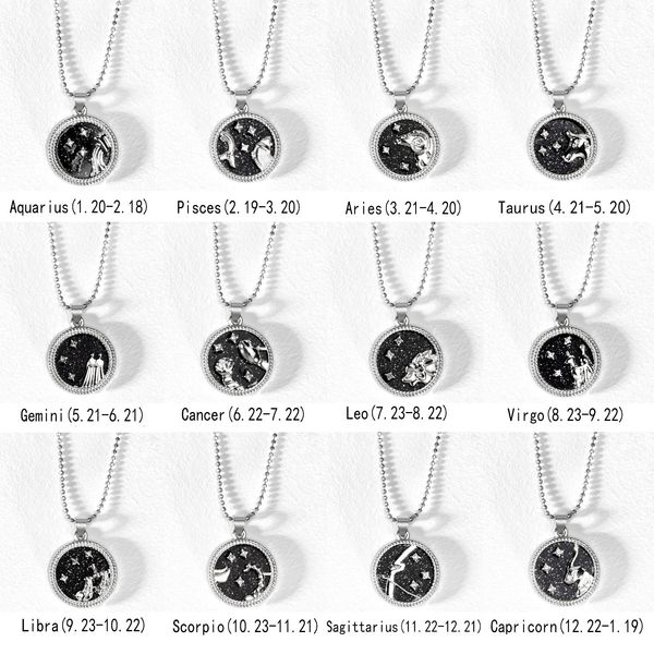 lover day night 12 constellation pendant necklace for women zodiac sign aquarius leo libra aries wish card fashion jewelry birthday gifts, Silver
lover day night 12 constellation pendant necklace for women zodiac sign aquarius leo libra aries wish card fashion jewelry birthday gifts, Silver