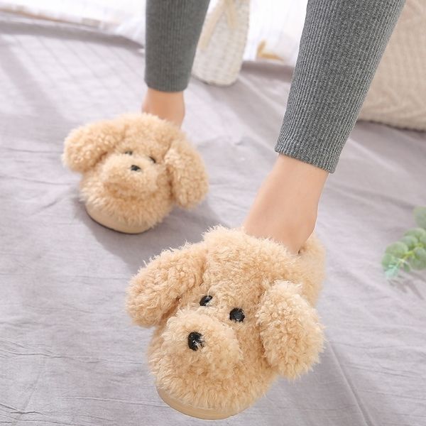 fur dog slippers cute cartoon animal women winter warm plush home fluffy slides cotton house shoes y200424, Black
fur dog slippers cute cartoon animal women winter warm plush home fluffy slides cotton house shoes y200424, Black