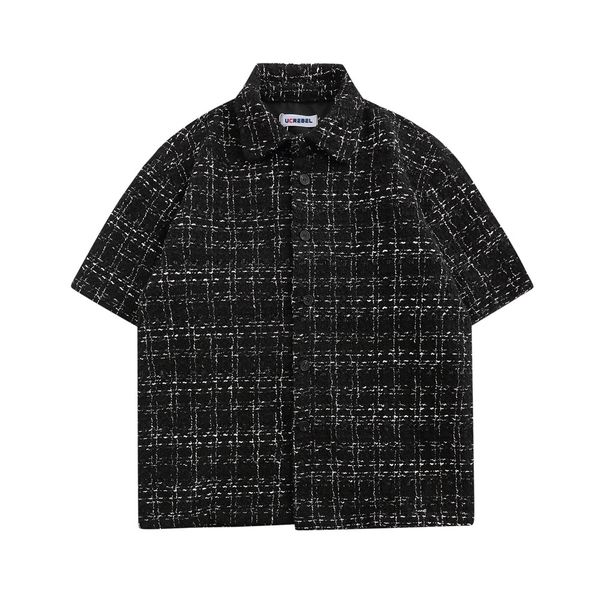 short sleeve shirts summer high street loose half-sleeve men, White;black 
short sleeve shirts summer high street loose half-sleeve men, White;black