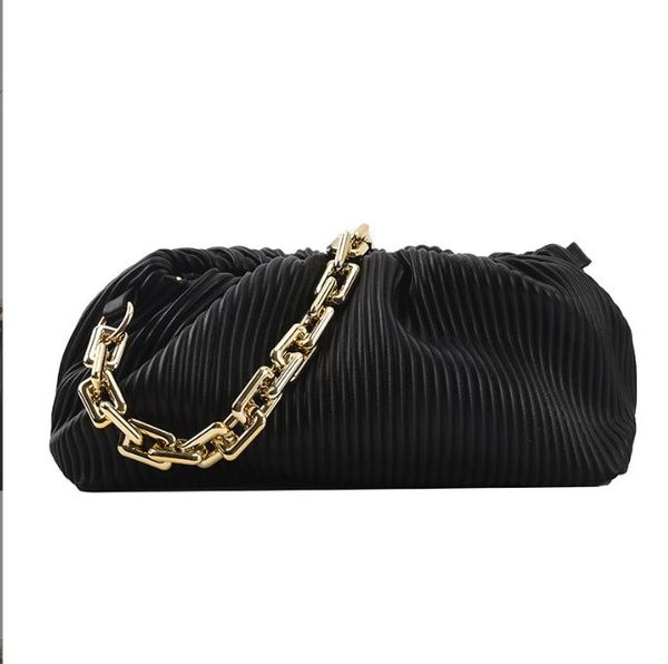 new women pleated underarm shoulder bag stripe gold chains totes versatile simple fashion bag dumpling handbag sac for girls leather wallets
new women pleated underarm shoulder bag stripe gold chains totes versatile simple fashion bag dumpling handbag sac for girls leather wallets