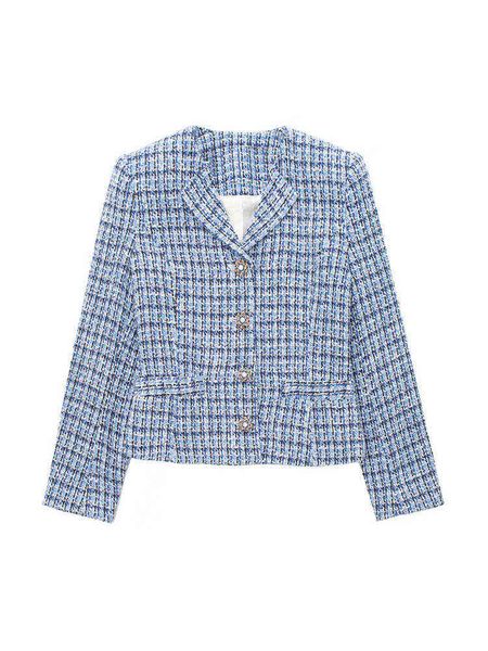2022 textured jewel buttons blue women long sleeve v neck vintage plaid jacket female fashion single breasted blazers l220714, White;black
2022 textured jewel buttons blue women long sleeve v neck vintage plaid jacket female fashion single breasted blazers l220714, White;black