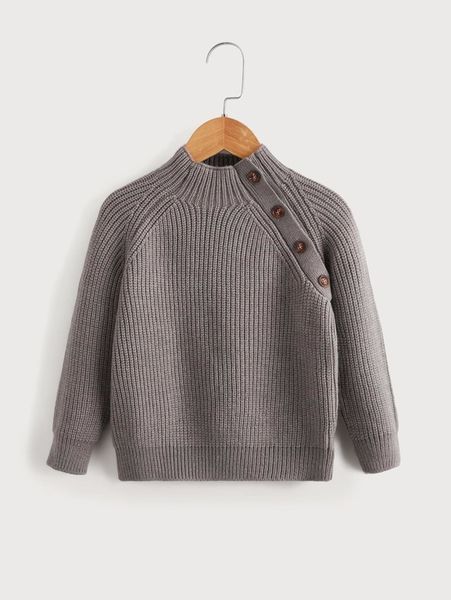 toddler boys button mock neck sweater she01, Blue
toddler boys button mock neck sweater she01, Blue