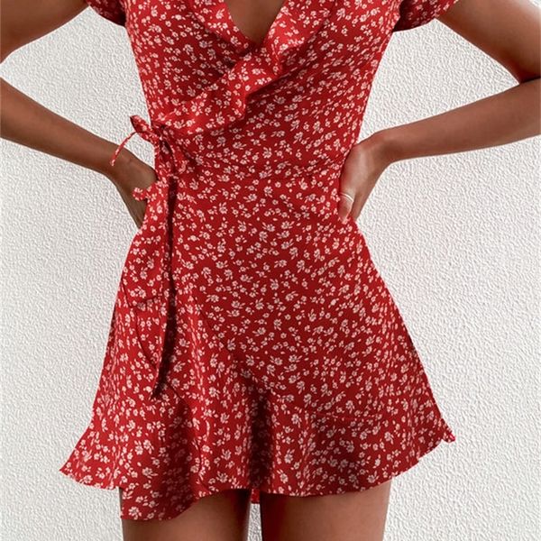 summer womens floal aline sweet elegant floral ruffles vneck bandage short for lady chic flowers mini dress 220613, Black;gray
summer womens floal aline sweet elegant floral ruffles vneck bandage short for lady chic flowers mini dress 220613, Black;gray