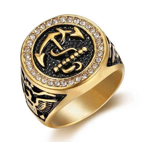 cluster rings vintage punk gold anchor navy ring men classic party jewelry 220422, Golden;silver
cluster rings vintage punk gold anchor navy ring men classic party jewelry 220422, Golden;silver