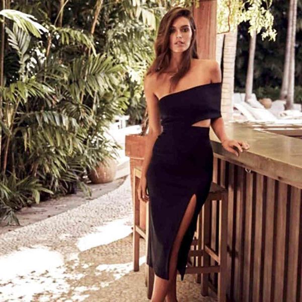 bandage bodycon dress one shoulder split party dress hollow out style 210414, Black;gray
bandage bodycon dress one shoulder split party dress hollow out style 210414, Black;gray
