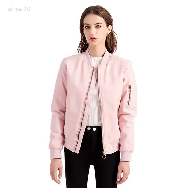 style brand casual baseball uniform jacket for women 2022 fashion solid black pink spring autumn luxury design clothing l220725, Black;brown
style brand casual baseball uniform jacket for women 2022 fashion solid black pink spring autumn luxury design clothing l220725, Black;brown