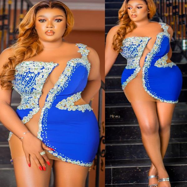 2022 plus size arabic aso ebi blue luxurious short prom dresses beaded crystals evening formal party second reception birthday engagement go, Black
2022 plus size arabic aso ebi blue luxurious short prom dresses beaded crystals evening formal party second reception birthday engagement go, Black