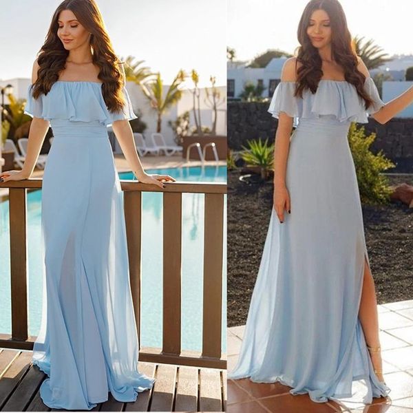 elegant sky blue a-line chiffon prom dresses bateau neck side split evening gown formal party bridesmaid dress, White;pink
elegant sky blue a-line chiffon prom dresses bateau neck side split evening gown formal party bridesmaid dress, White;pink