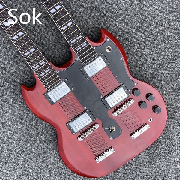 in stock custom electric guitar dark red jimmypage double neck 6 and 12 strings guitar immediate delivery
in stock custom electric guitar dark red jimmypage double neck 6 and 12 strings guitar immediate delivery