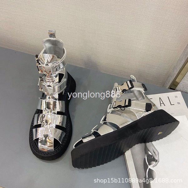 sandals summer high cowhide strip hollowed out cool boots thick soled muffin buckle belt increased roman sandals, Black
sandals summer high cowhide strip hollowed out cool boots thick soled muffin buckle belt increased roman sandals, Black