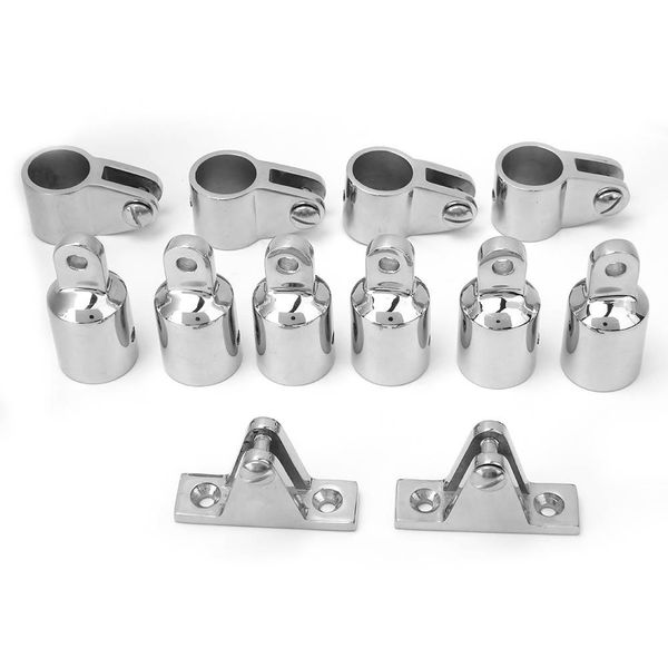12 pcs 3-bow bimini accessory hinge mount jaw slide kit