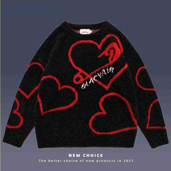 knitted hip hop sweater men streetwear vintage heart-shape print o-neck pullovers mens harajuku fashion college all-match couple t220730, White;black
knitted hip hop sweater men streetwear vintage heart-shape print o-neck pullovers mens harajuku fashion college all-match couple t220730, White;black