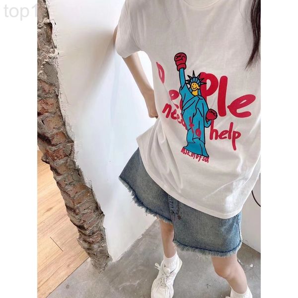 women's t-shirt designer chaopai 22 early spring new minority fashionable and interesting portrait animation short sleeve cute letter p, White
women's t-shirt designer chaopai 22 early spring new minority fashionable and interesting portrait animation short sleeve cute letter p, White