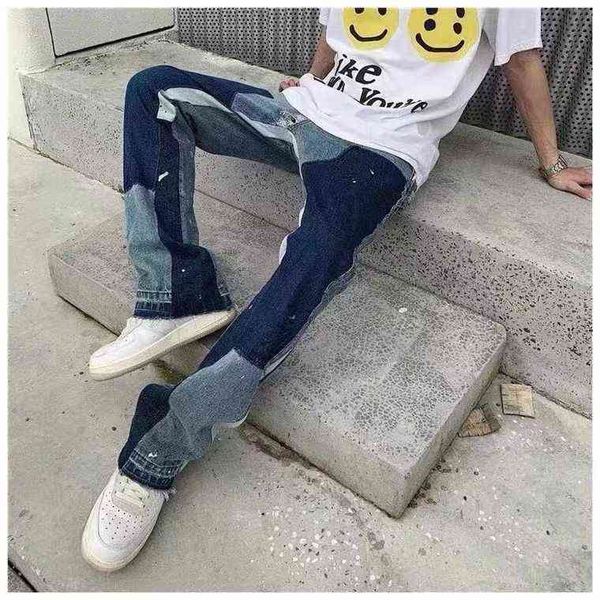 designer galleryes fashion jeans correct manual ink splashing deconstruction splicing retro high street men's and women's leisure, Blue
designer galleryes fashion jeans correct manual ink splashing deconstruction splicing retro high street men's and women's leisure, Blue