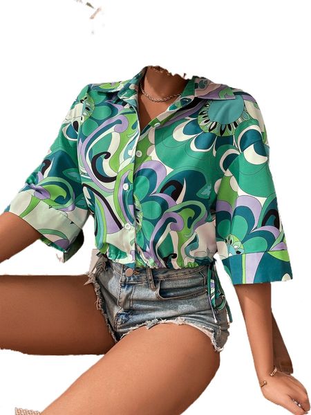 scroll print drop shoulder shirt a1uz#, White
scroll print drop shoulder shirt a1uz#, White