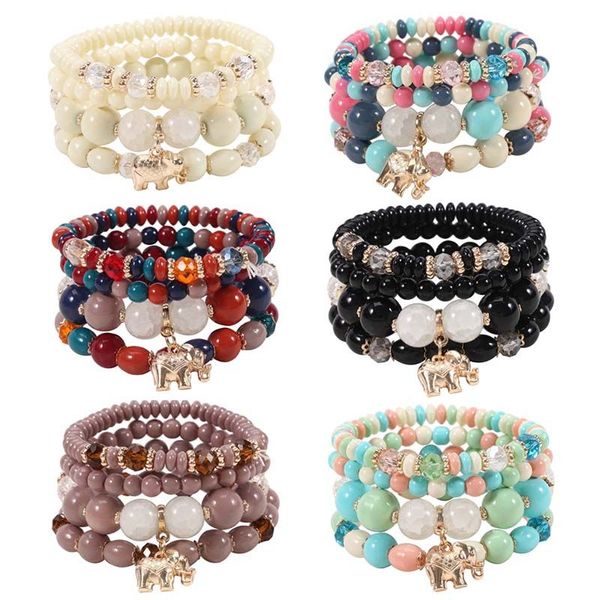 vintage elephant alloy pendant elastic multilayer beads strands bohemian bracelets women lava stone wristband bangles for party gift 4pcs/se, Black
vintage elephant alloy pendant elastic multilayer beads strands bohemian bracelets women lava stone wristband bangles for party gift 4pcs/se, Black