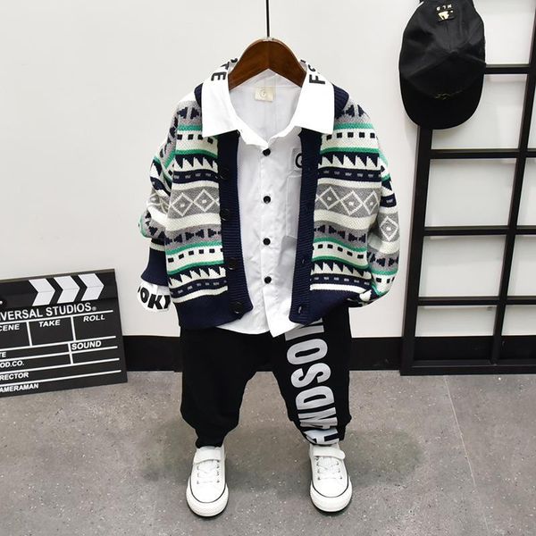 clothing sets kids clothes boy knit cardigan+ shirt +elastic waist pants boys spring autumn children's toddler, White
clothing sets kids clothes boy knit cardigan+ shirt +elastic waist pants boys spring autumn children's toddler, White