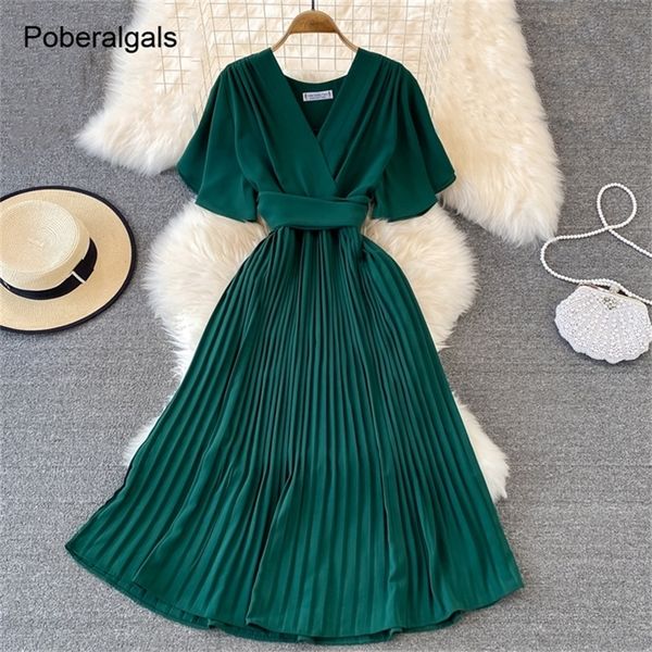 elegant midi retro dress women s solid color v neck lace up waist slim pleated office lady vestidos de mujer 220614, Black;gray
elegant midi retro dress women s solid color v neck lace up waist slim pleated office lady vestidos de mujer 220614, Black;gray
