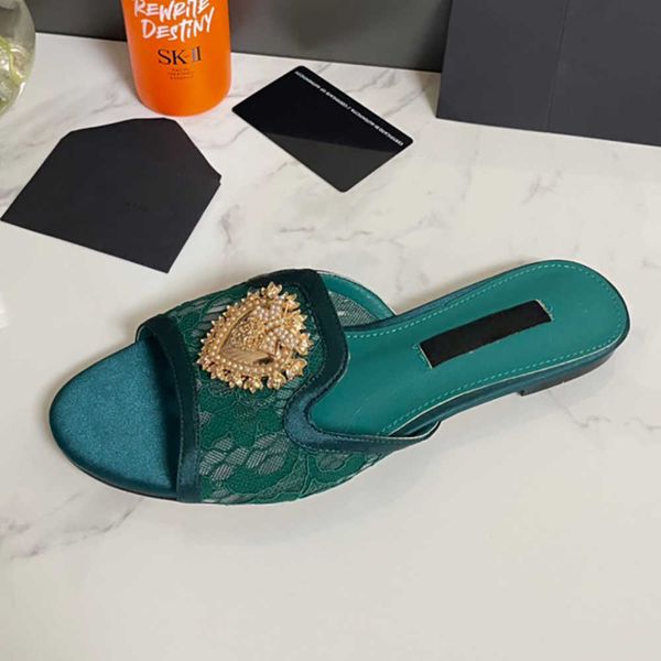 women early summer new luxury designer sunflower lace slippers sheepskin foot pads eighteen colors with box, Black
women early summer new luxury designer sunflower lace slippers sheepskin foot pads eighteen colors with box, Black