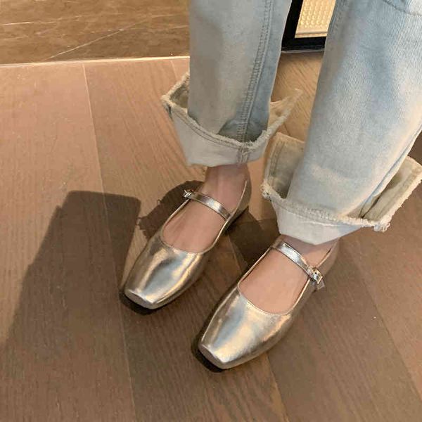 boots silver one line belt mary jane shoes square head flat bottom ballet fairy style single women's small leather d10v, Black
boots silver one line belt mary jane shoes square head flat bottom ballet fairy style single women's small leather d10v, Black