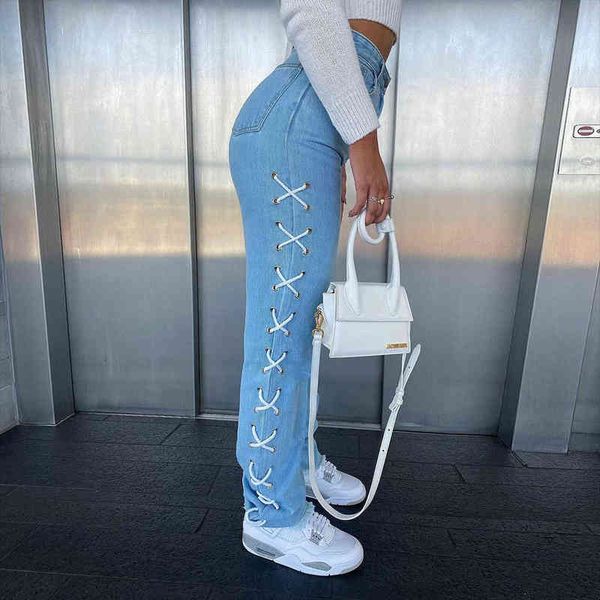 spring and summer new products ins net red style slim lace-up washed jeans women l220726, Blue
spring and summer new products ins net red style slim lace-up washed jeans women l220726, Blue