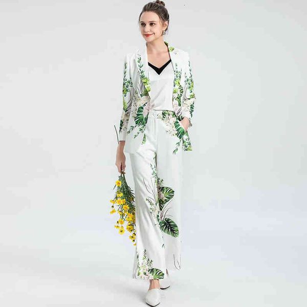 women's two piece pants plant printed white temperament set spring long sleeve one button suit + wide leg trousers women
women's two piece pants plant printed white temperament set spring long sleeve one button suit + wide leg trousers women