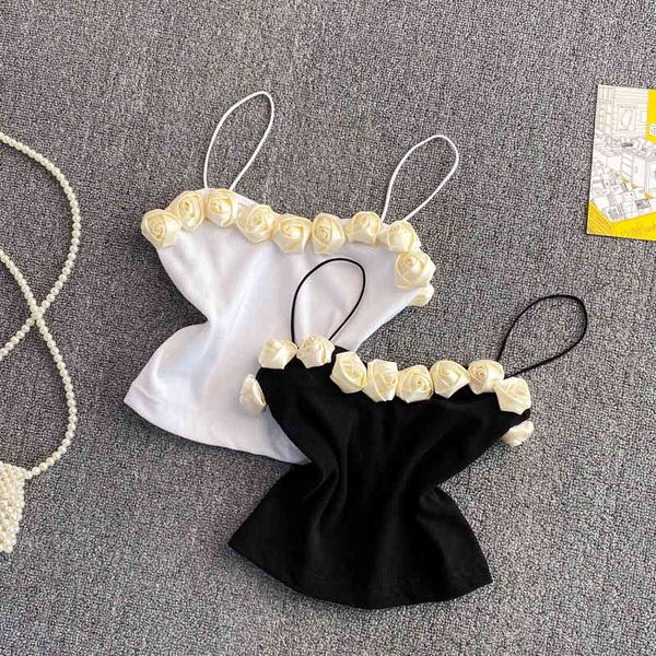 women's tanks camis three dimensional flower strapless tank women's summer versatile outerwear short backless hong kong style slee, White
women's tanks camis three dimensional flower strapless tank women's summer versatile outerwear short backless hong kong style slee, White