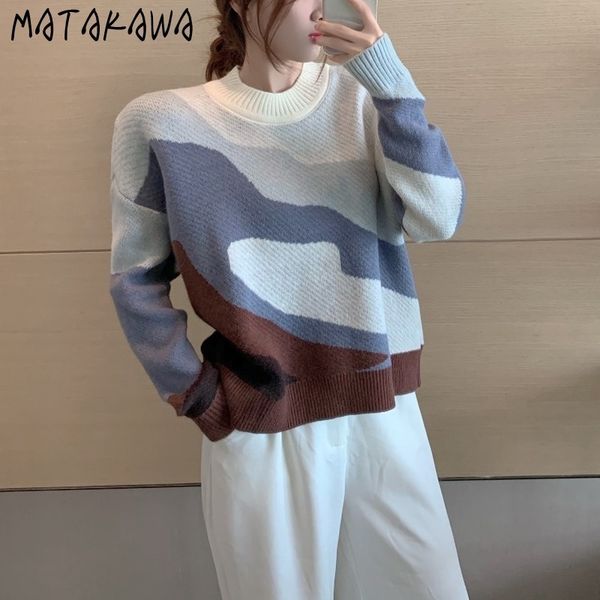 fashion retro contrast color womens sweater loose outer wear oneck long sleeve crop 210506, White;black
fashion retro contrast color womens sweater loose outer wear oneck long sleeve crop 210506, White;black