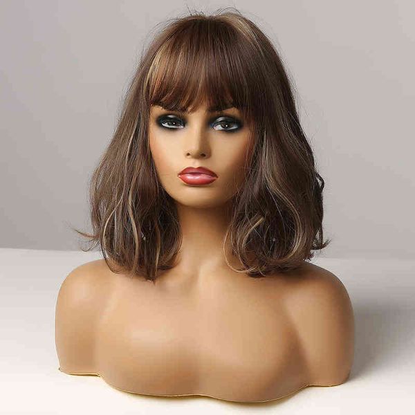 hair synthetic wigs cosplay alan short wavy bobo synthetic wig with bangs brown honey golden cosplay highlight for women girls lolita cute 2, Black
hair synthetic wigs cosplay alan short wavy bobo synthetic wig with bangs brown honey golden cosplay highlight for women girls lolita cute 2, Black