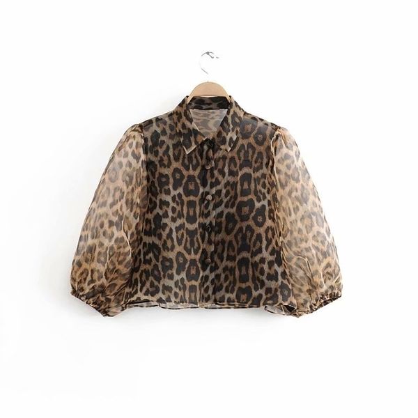 spring women leopard print casual organza short kimono blouse shirt lantern sleeve blusas chic buttons ls6023 y200402, White
spring women leopard print casual organza short kimono blouse shirt lantern sleeve blusas chic buttons ls6023 y200402, White