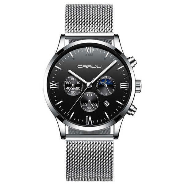 men fashion crrju quartz watches simple fashion casual dress stainless steel watches 30m daily waterproof date relogio wristwatches, Slivery;brown
men fashion crrju quartz watches simple fashion casual dress stainless steel watches 30m daily waterproof date relogio wristwatches, Slivery;brown