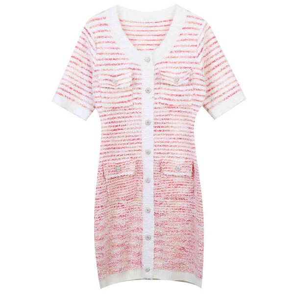casual dresses summer knitted cardigan dress round neck pink stripe diamond studded single breasted celebrity small fragrance slim te5c, Black;gray
casual dresses summer knitted cardigan dress round neck pink stripe diamond studded single breasted celebrity small fragrance slim te5c, Black;gray