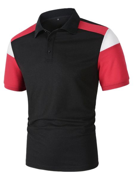 men cut and sew polo shirt g6ht#, White;black