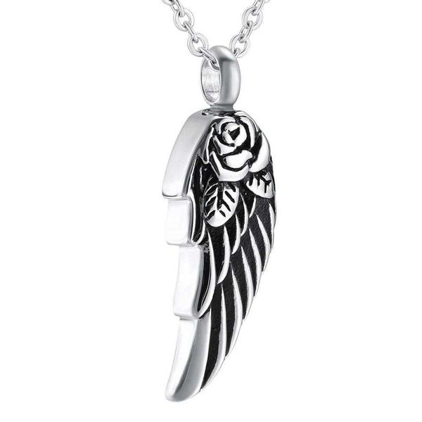 steel stainless angel wings flower waterproof pendant cremation urn necklace ash memorial keepsake jewelry for men /women3039, Silver
steel stainless angel wings flower waterproof pendant cremation urn necklace ash memorial keepsake jewelry for men /women3039, Silver