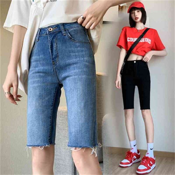 women's shorts star's same white jeans middle pants women's net red korean version high waist elastic 5-point fashion v4rk, White;black
women's shorts star's same white jeans middle pants women's net red korean version high waist elastic 5-point fashion v4rk, White;black