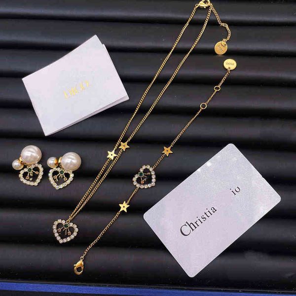 jewelry set letter love necklace net red temperament female pearl earrings brass bracelet, Black
jewelry set letter love necklace net red temperament female pearl earrings brass bracelet, Black