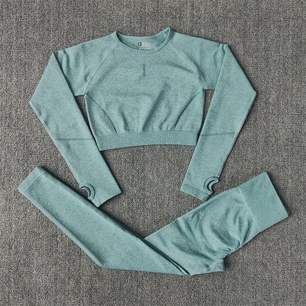 solid women seamless yoga set gym clothing fitness leggings+long shirts sport suit long sleeve tracksuit active wear 220317, Gray
solid women seamless yoga set gym clothing fitness leggings+long shirts sport suit long sleeve tracksuit active wear 220317, Gray