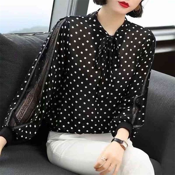 bowknot lantern long sleeve blouse polka dot shirt loose and thin fashion casual shirt 210326, White
bowknot lantern long sleeve blouse polka dot shirt loose and thin fashion casual shirt 210326, White