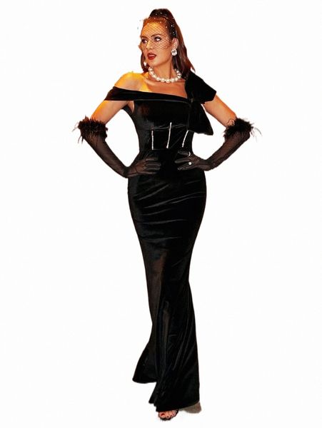 missord asymmetrical shoulder big bow detail velvet dress without sleeve n5os#, Black;gray
missord asymmetrical shoulder big bow detail velvet dress without sleeve n5os#, Black;gray