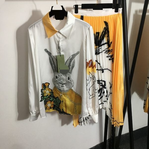 213 ^ 2022 spring summer brand same style lapel neck long sleeve button women's two pieces polyester meiyi, White
213 ^ 2022 spring summer brand same style lapel neck long sleeve button women's two pieces polyester meiyi, White