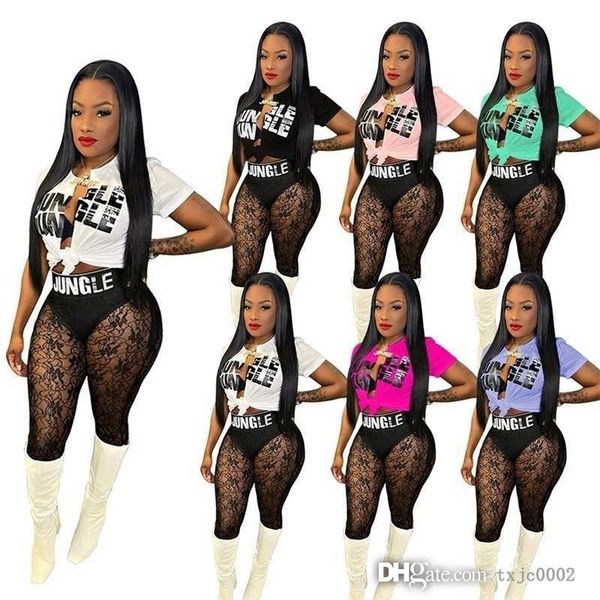 2022 designer women tracksuits lace perspective pants suit two piece set letter printed t-shirt summer outfits, Gray
2022 designer women tracksuits lace perspective pants suit two piece set letter printed t-shirt summer outfits, Gray