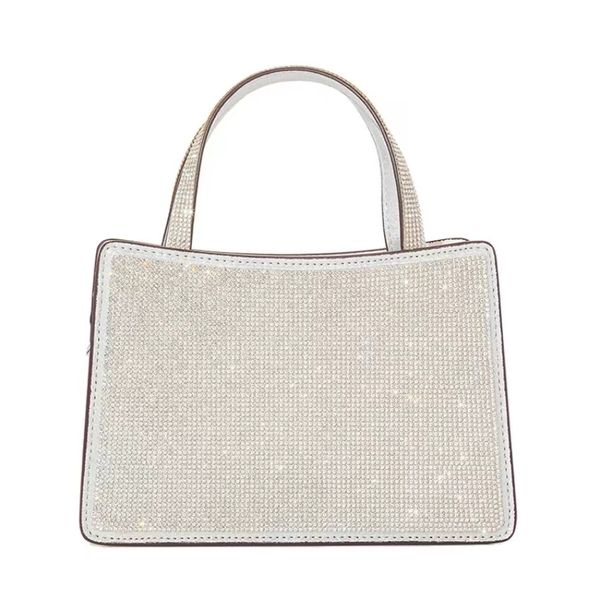 woman evening bags luxury duffel bag silver diamond handbag charm rhinestone square laser wide shoulder strap hand bill of lading saddle cro