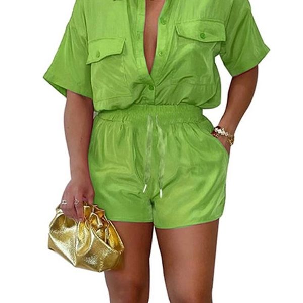 summer satin women shorts set casual short sleeve shirt 2 piece sets female high waist drawstring pants outfits 220620, White
summer satin women shorts set casual short sleeve shirt 2 piece sets female high waist drawstring pants outfits 220620, White