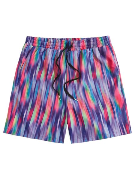 extended sizes men tie dye drawstring waist shorts q4wl#, White;black